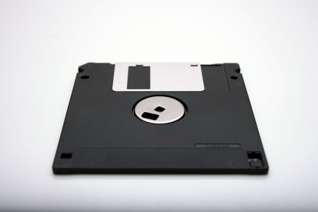 black floppy diskette,