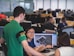 A group of diverse professionals collaborating in an office setting.