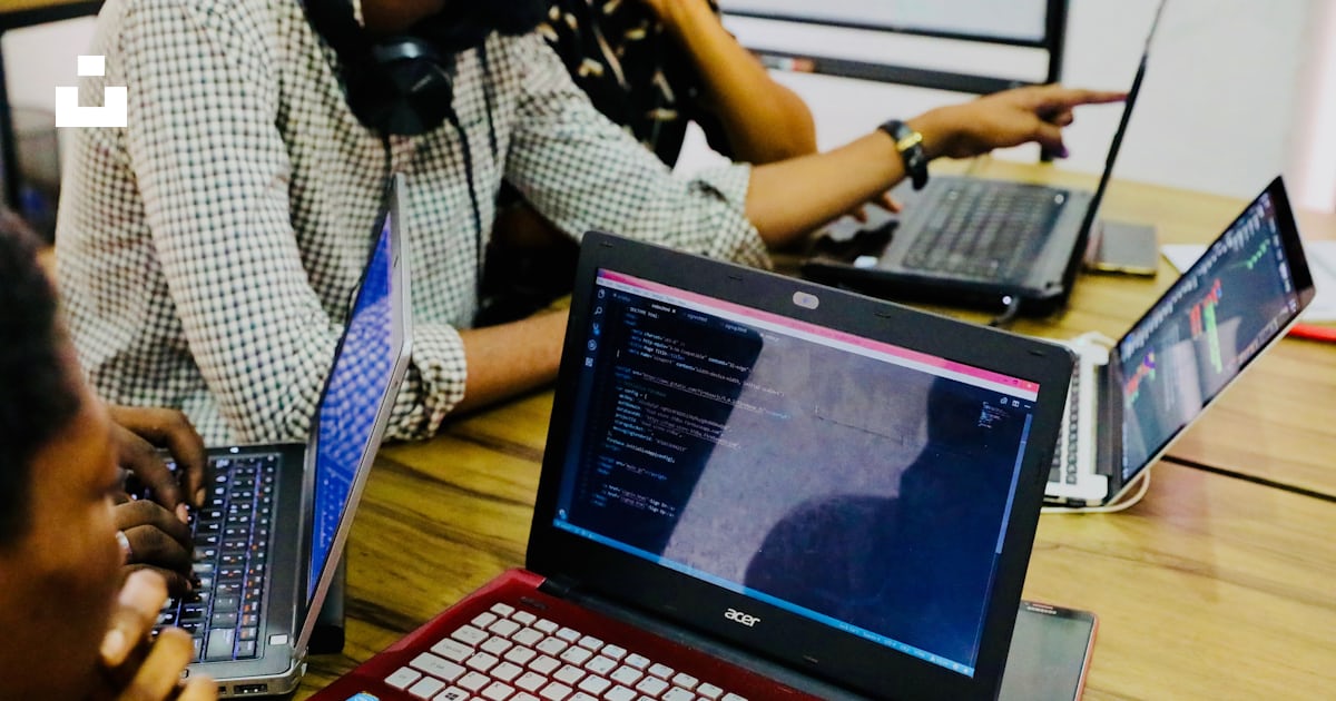 Person using black and red Acer laptop computer on table photo – Free ...