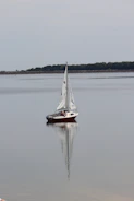 Students learning sailing techniques on calm waters