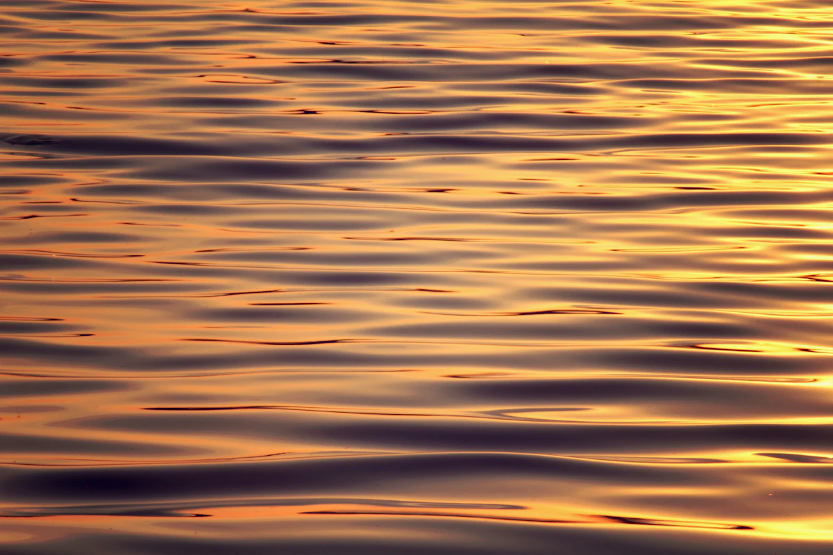 Golden water flowing freely