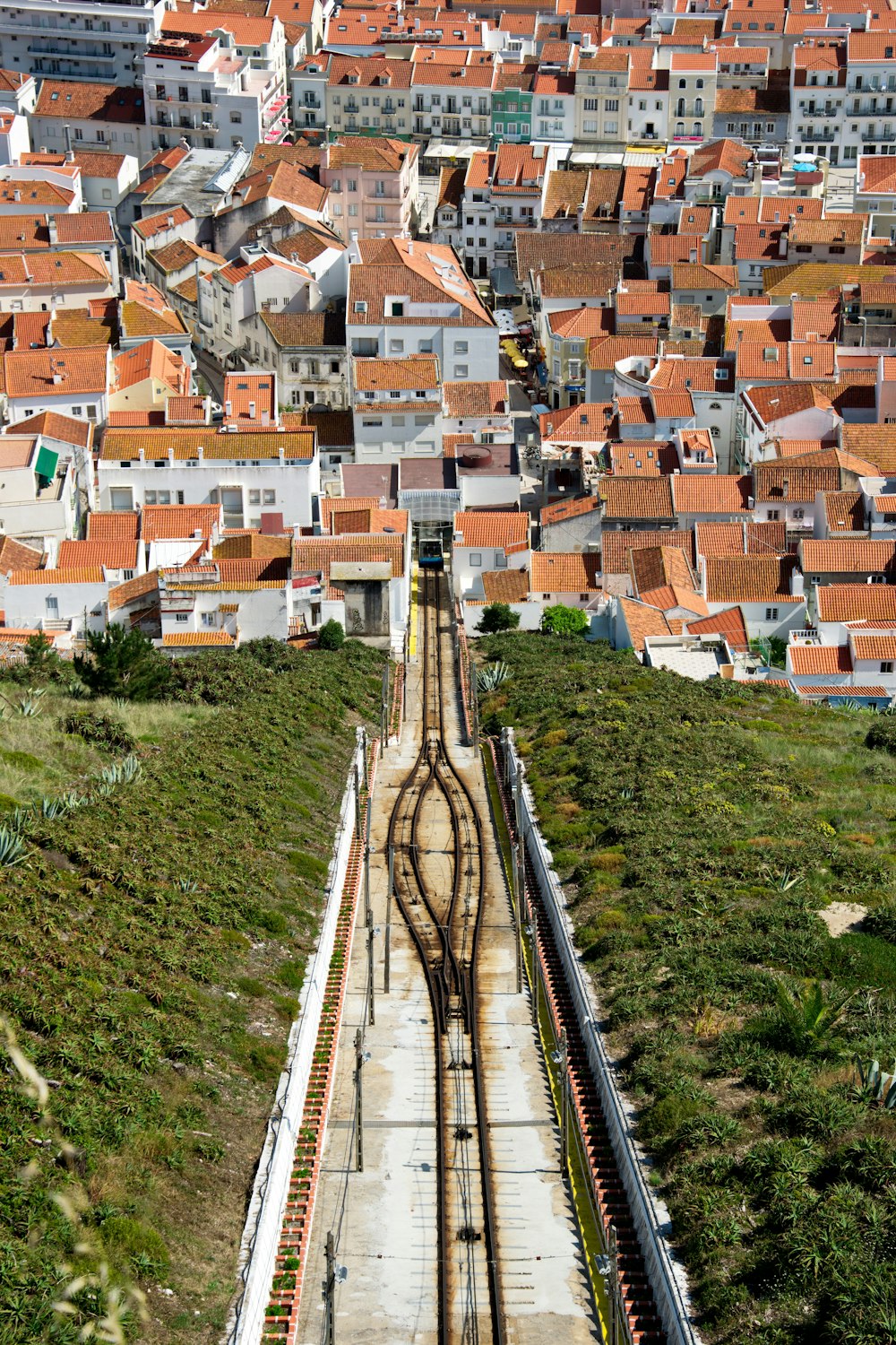 brown steel rail