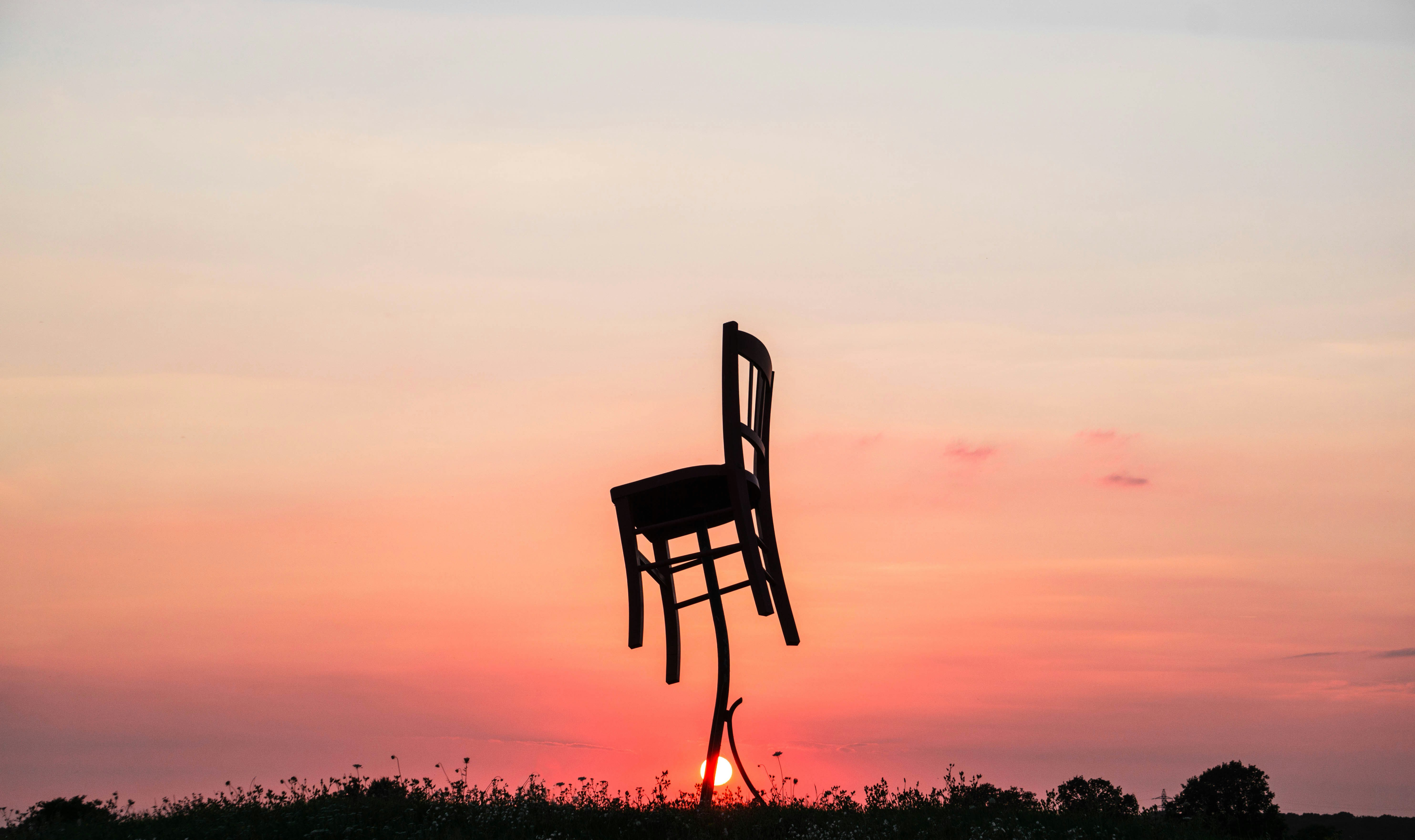 silhouette of armless chair