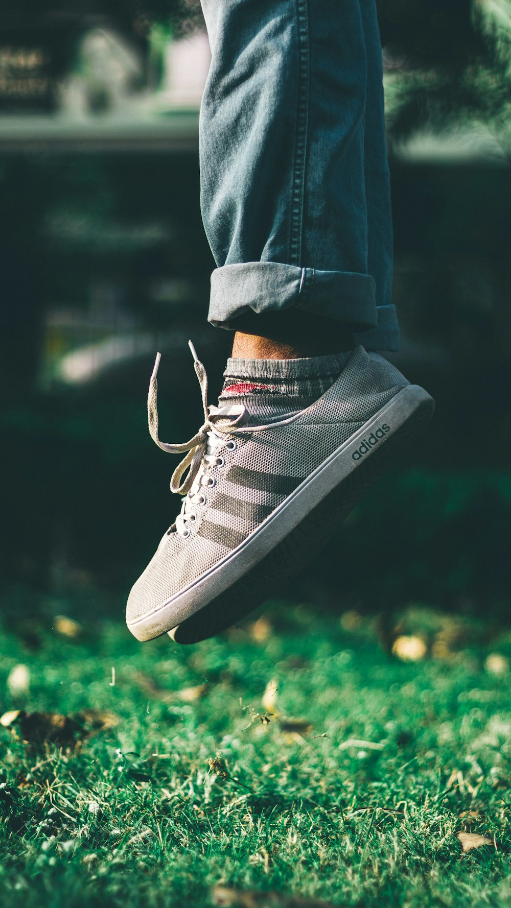 gray adidas NEO sneakers