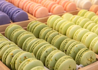 tray of French macarons