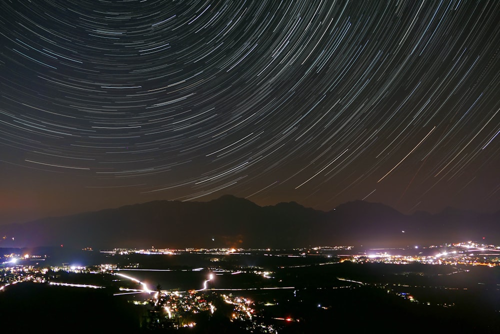 time-lapse photo of star