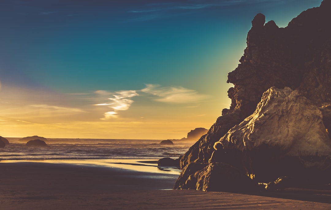 rock formation near the ocean