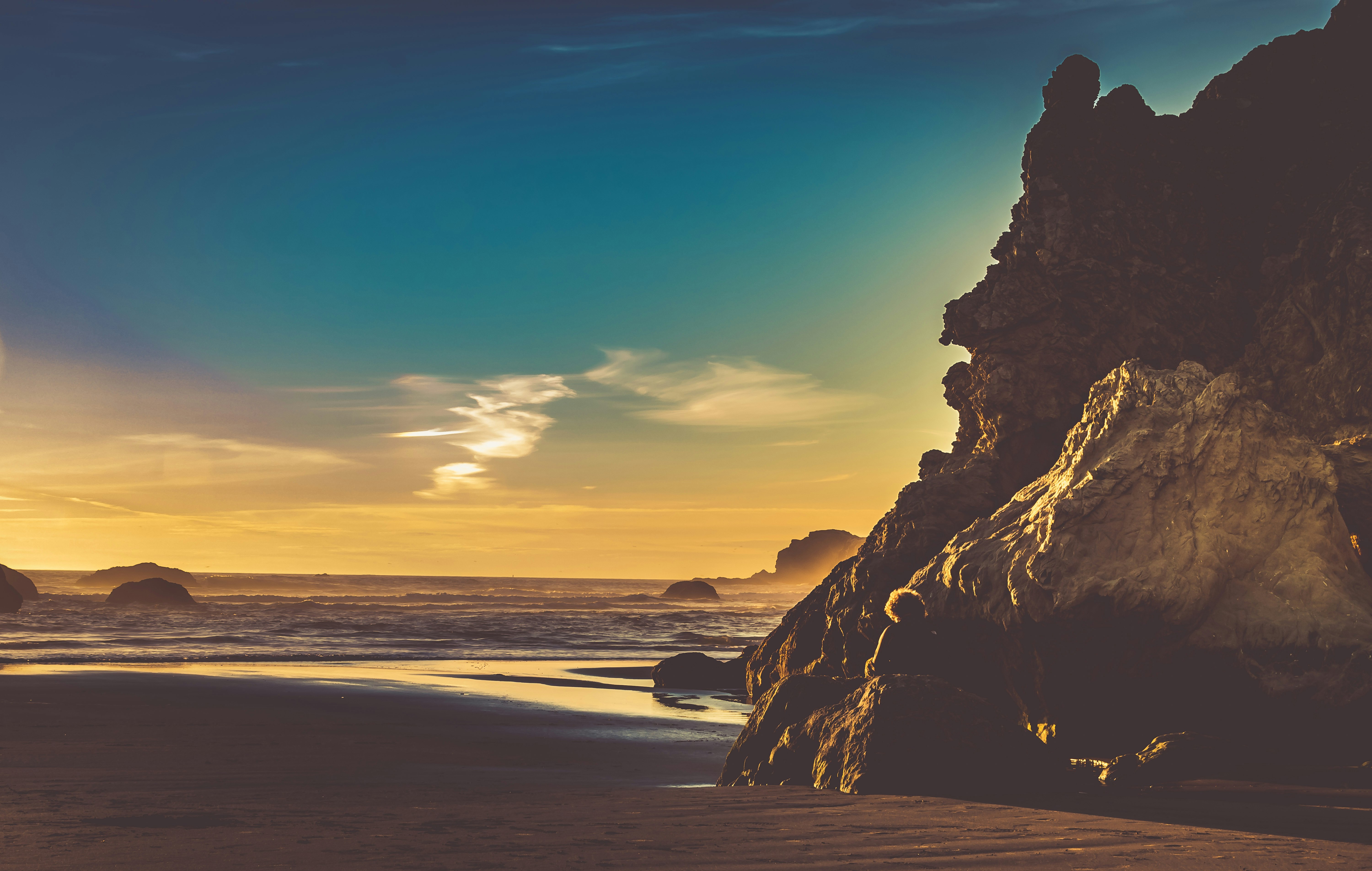 rock formation near the ocean