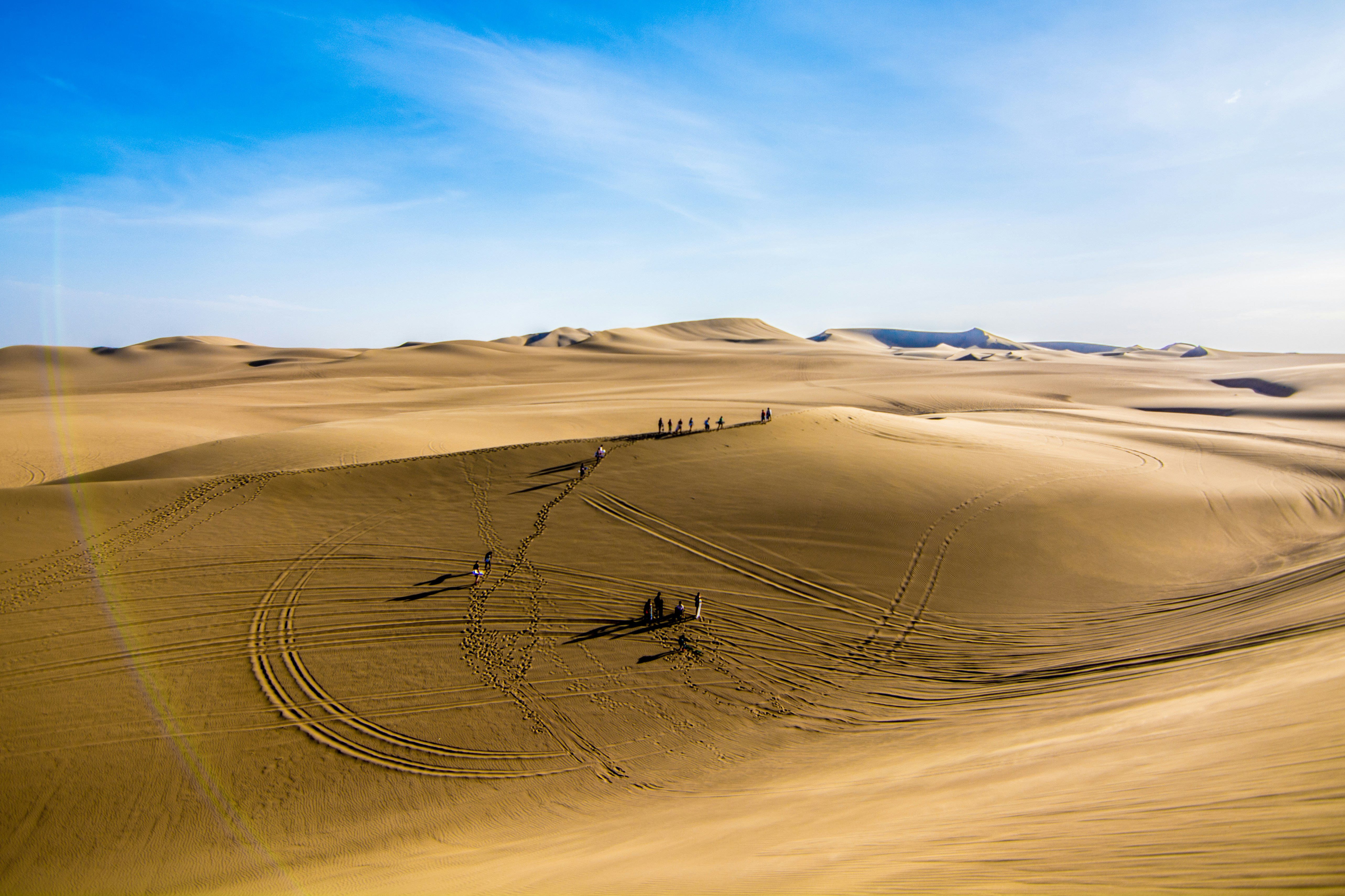 people walking on dessert