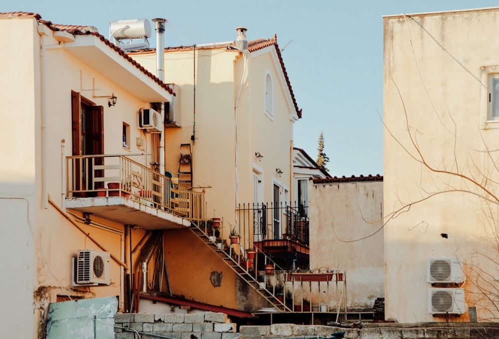 Photo de maisons beiges