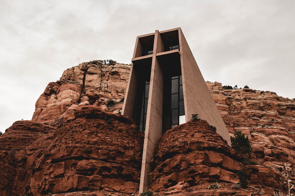 gray building on rock