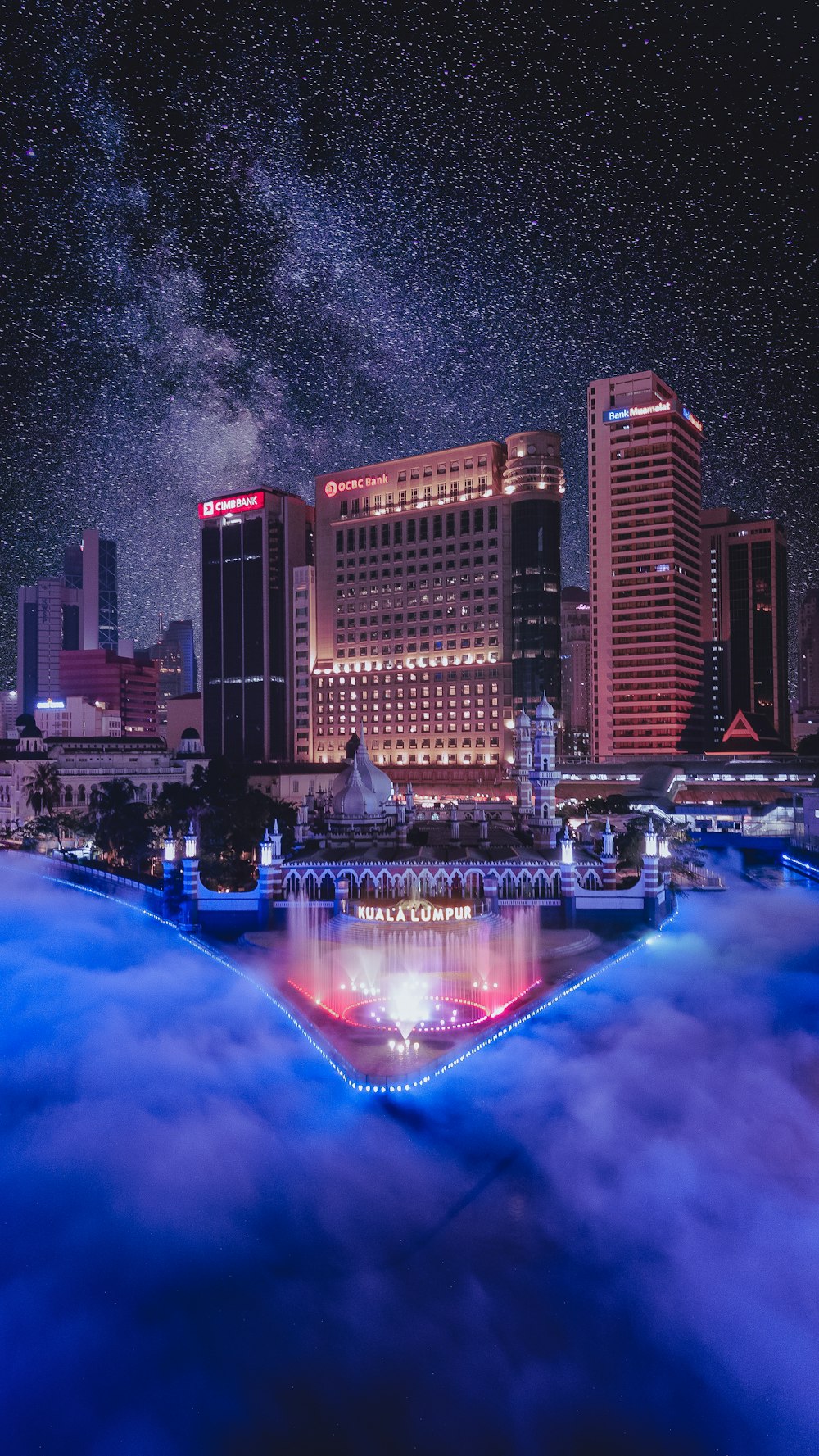 beige building under starry night