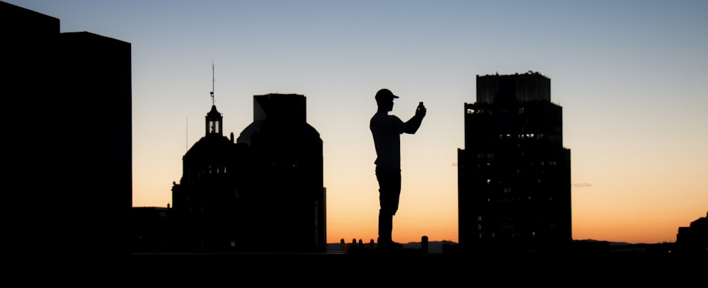 silhouette photo of man