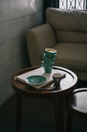 teal ceramic teacups