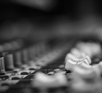 selective grayscale photography of mixing console