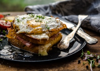 sunny side-up egg and bread on plate