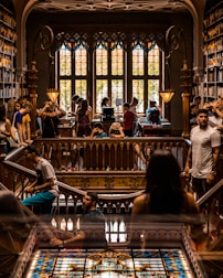 people on library