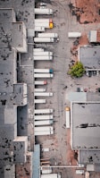 Semi trucks in loading docks