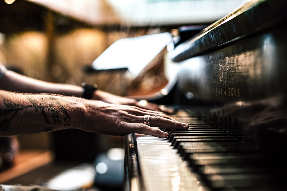 person playing piano