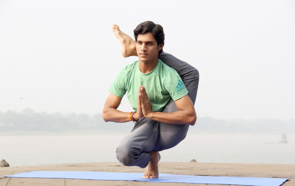 man doing yoga