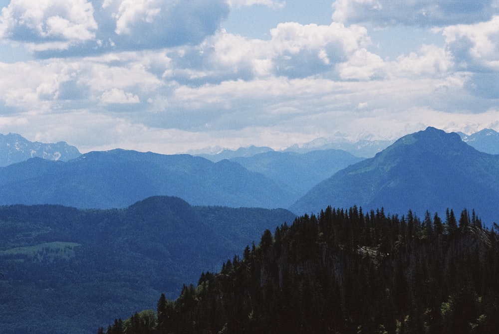 high-angle photography of mountain range