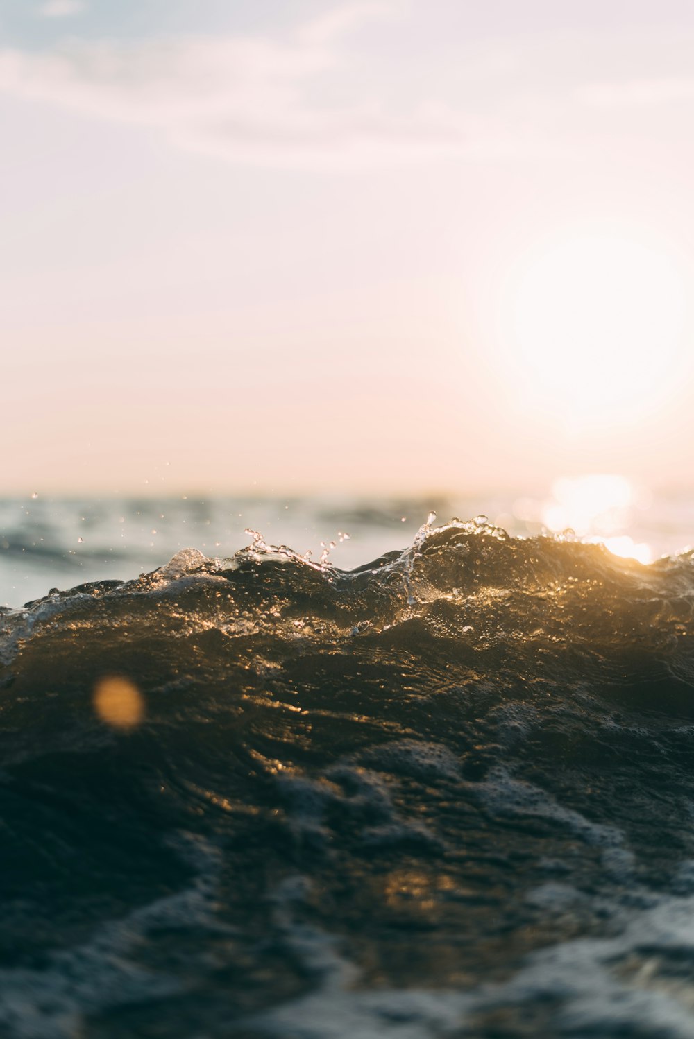 a close up of a wave in the ocean