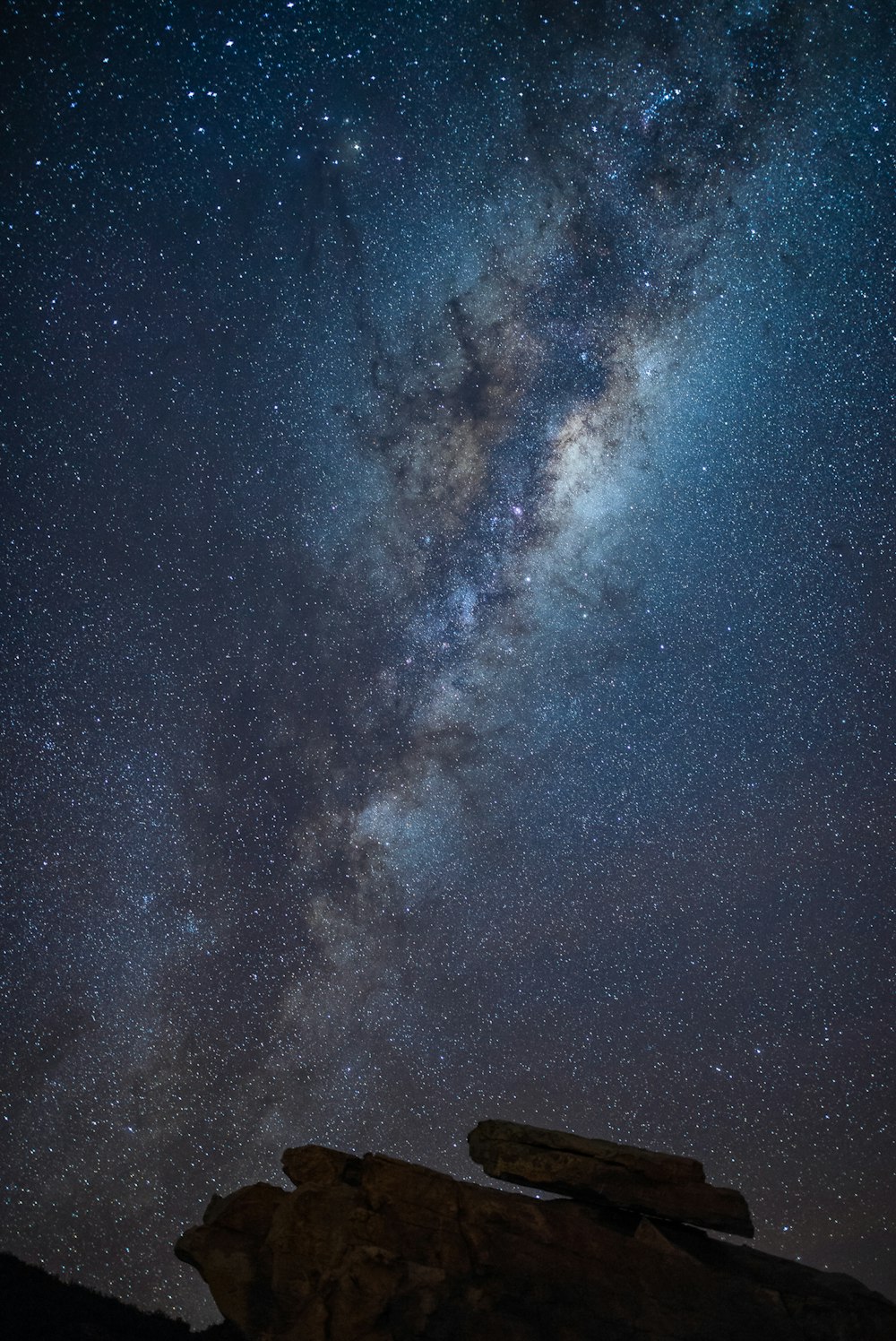 nebula over rock formation