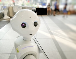 white robot action toy