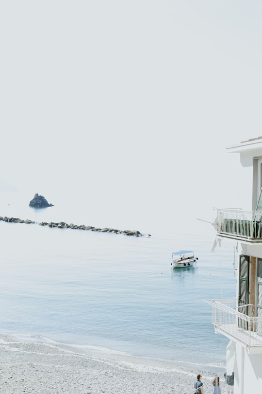 white boat on body of water in Monterosso al Mare Italy