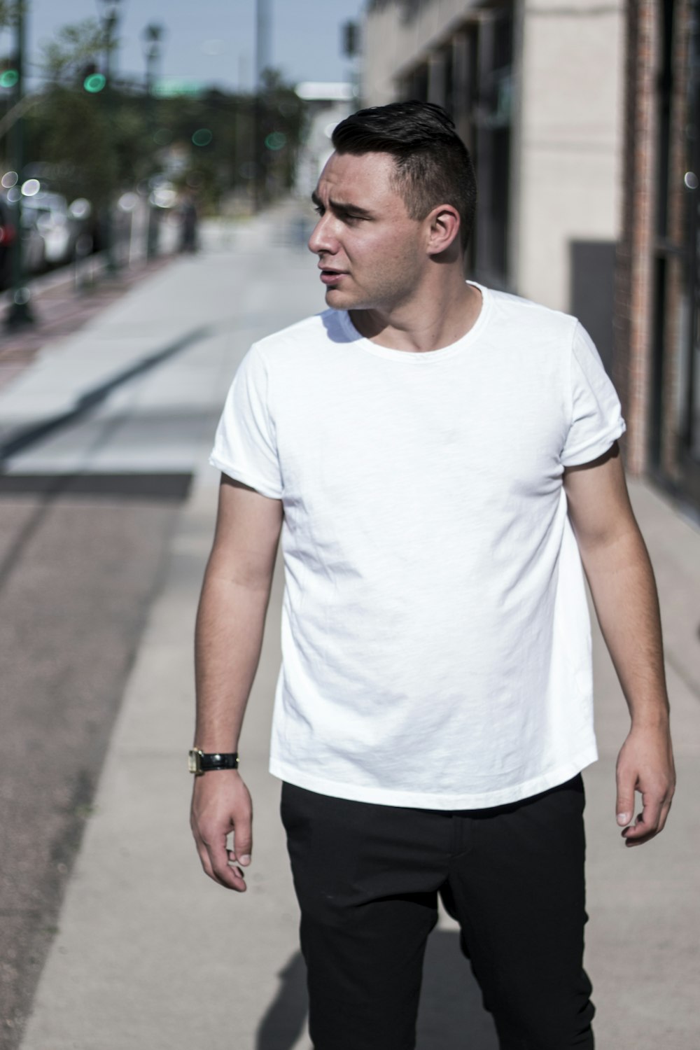 man wearing white t-shirt