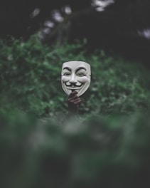 shallow focus photography of vendetta mask