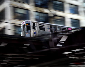 timelapse photography of gray train