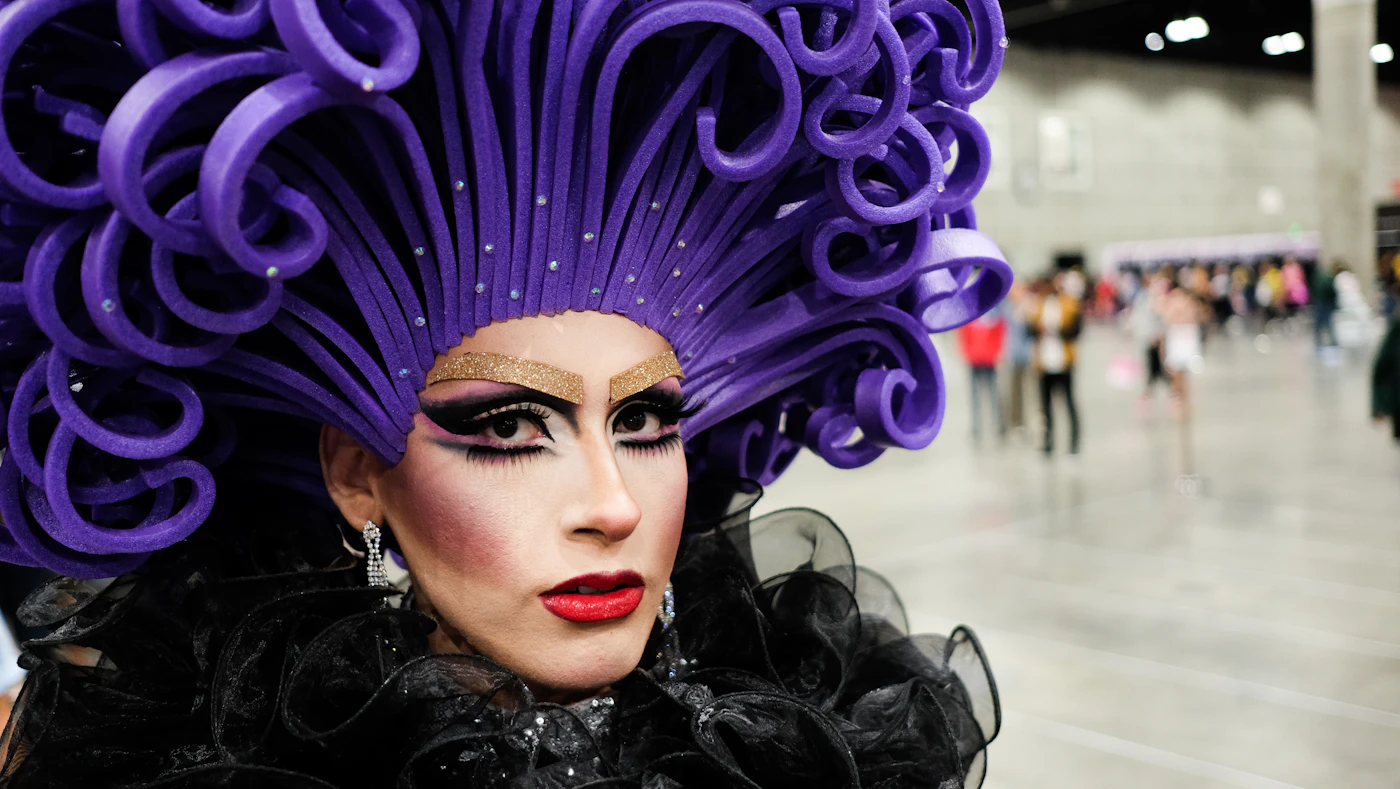 Performer with headdress