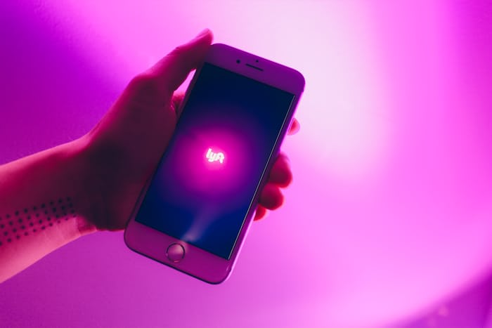 Lyft app on iPhone.