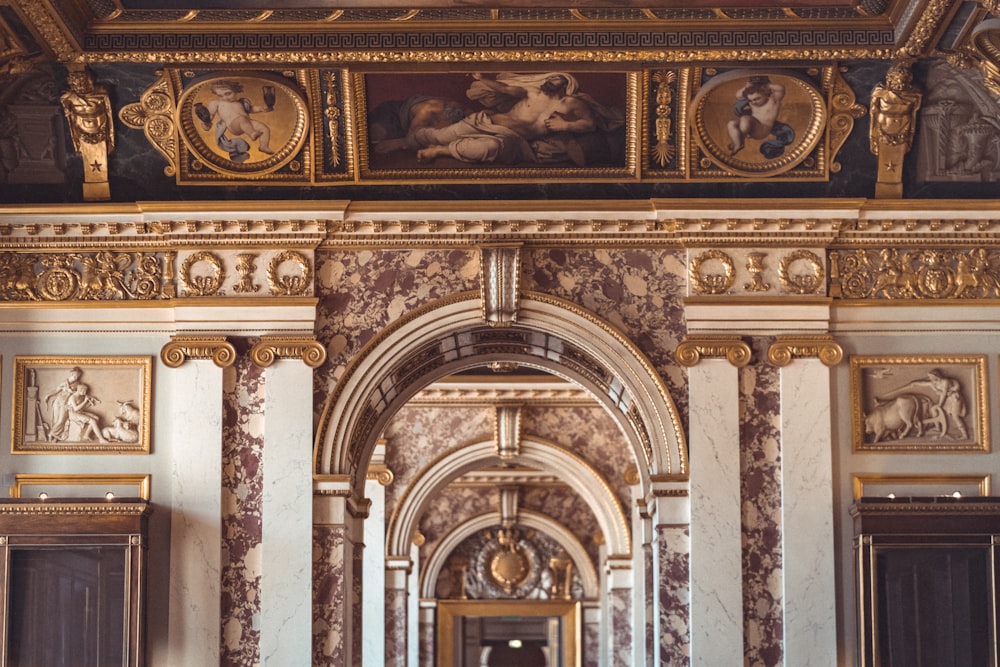 white and brown building interior