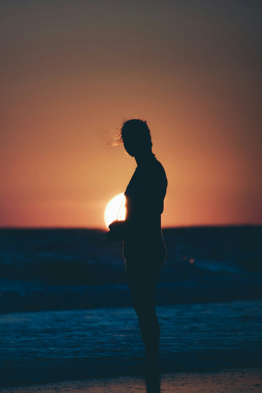 silhouette photo of female