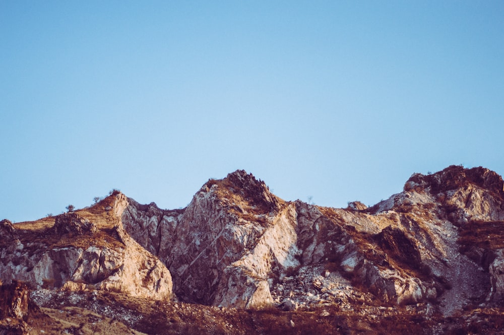 landscape photography of rock mountain