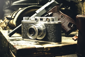 An artistic shot of the automag in a vintage setting.