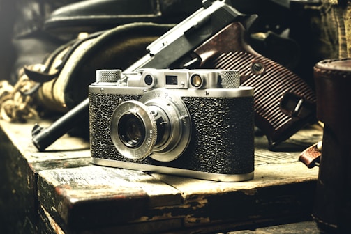 An artistic shot of the automag in a vintage setting.