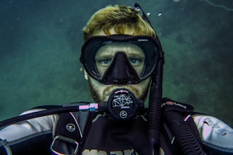 person taking selfie underwater