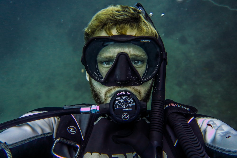 person taking selfie underwater