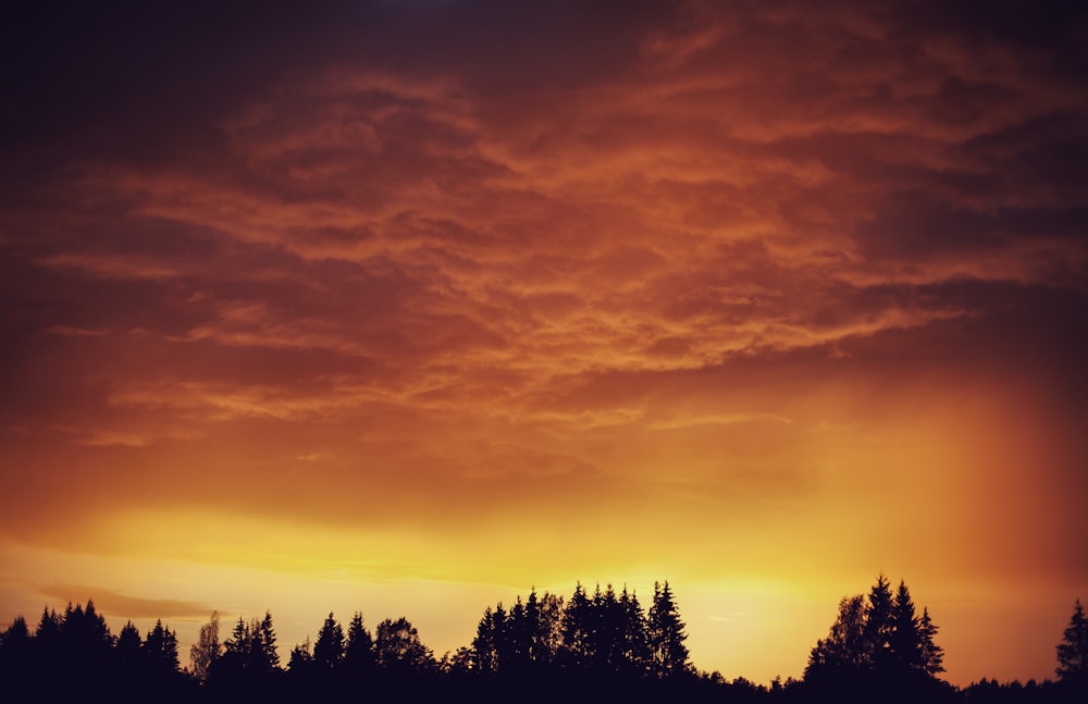 Silhouette auf dem Berg in goldenen Stunden