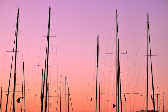 sailboat mask during golden hours in Naxos Greece