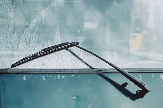 car wiper on windshield