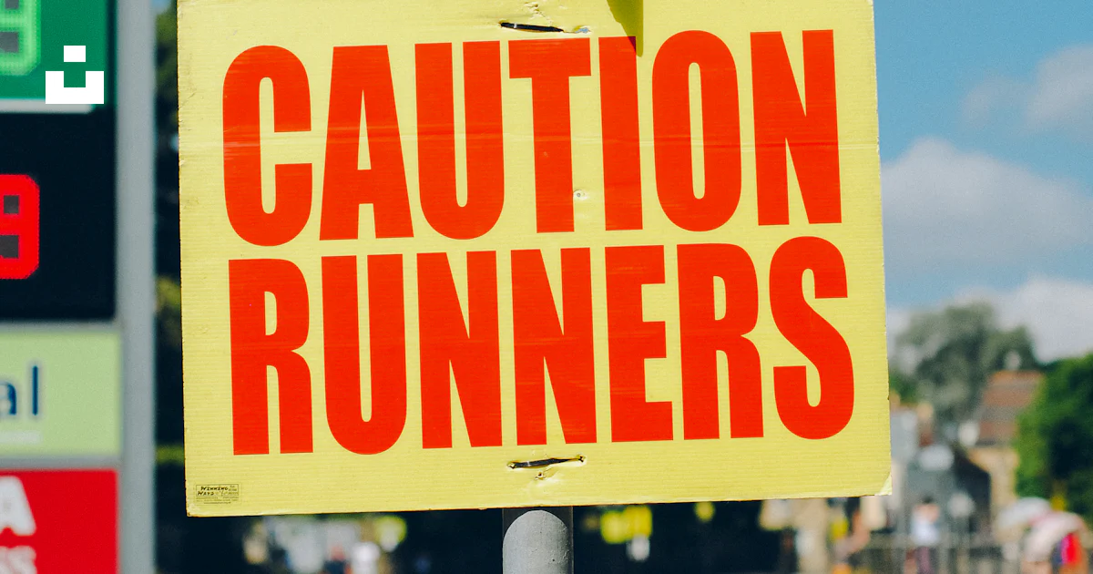 Caution runners printed signage on road photo – Free Fundraising Image ...