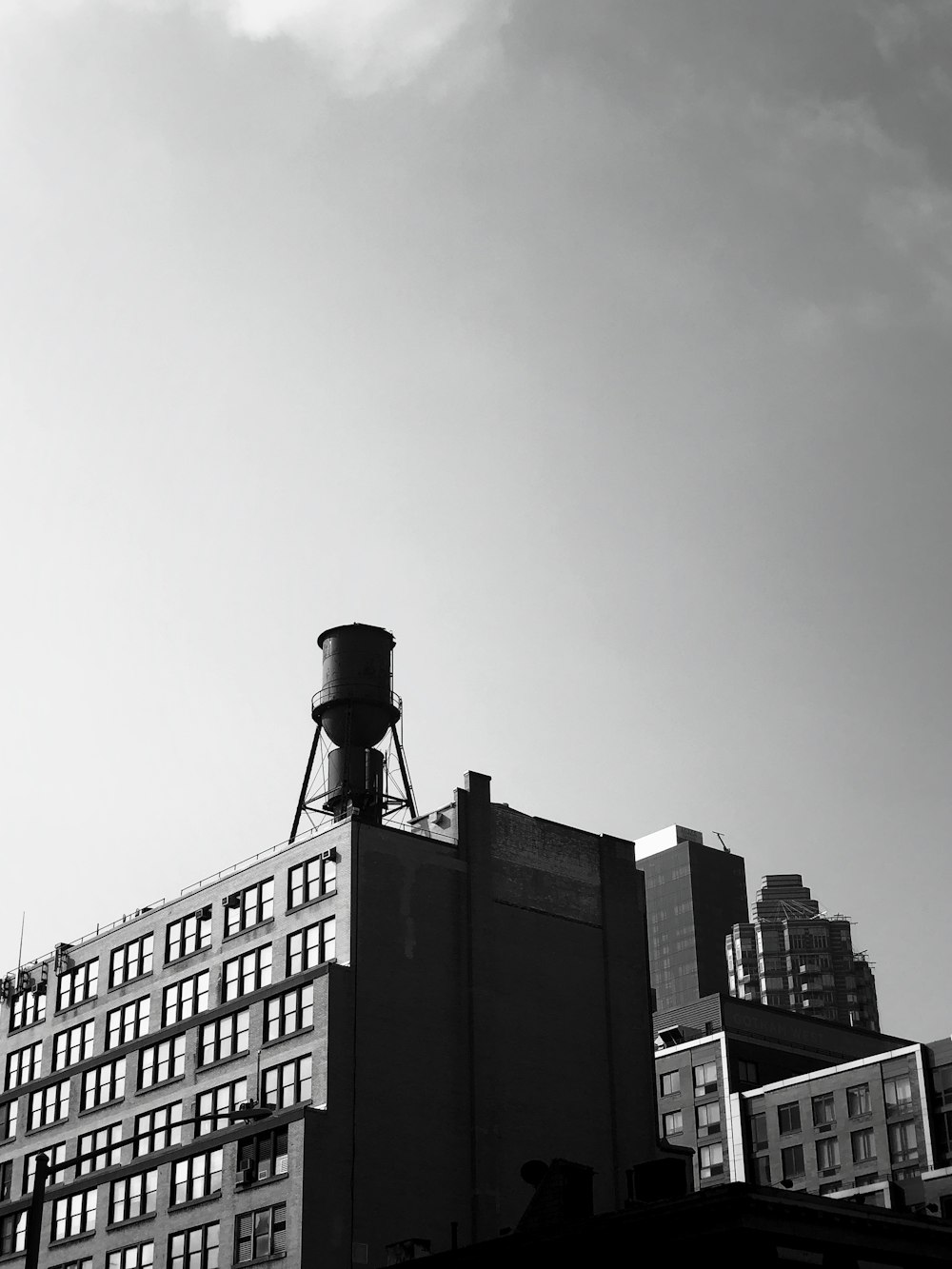 grayscale photography of building