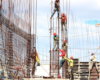 people working on building during daytime