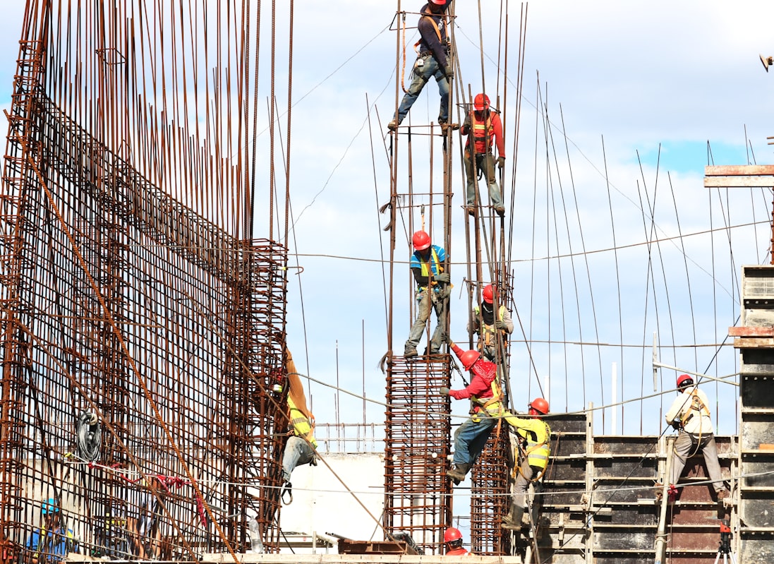 Workers at a construction site.