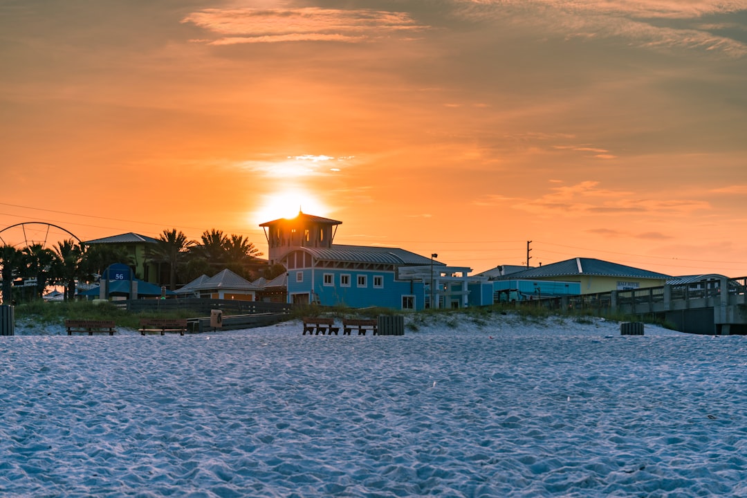 ship dock during sunset