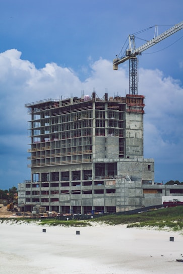 An illustration of a cloud platform interface showcasing construction progress tracking features.